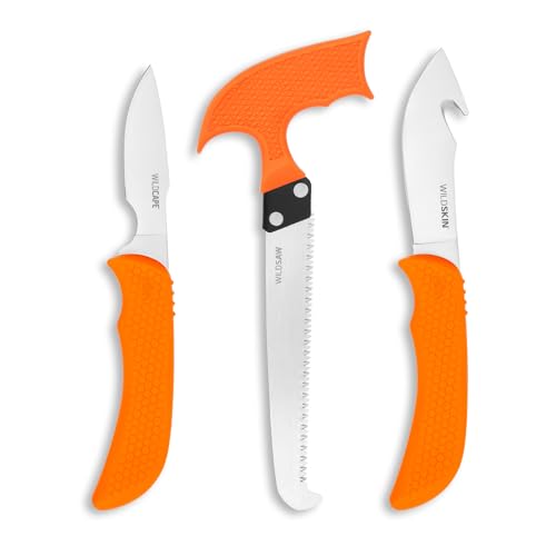 WildGuide Hunting Knife Set & Field Dressing Kit - Camo Sheath, Razor-Sharp Blades