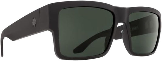 Spy Optic Cyrus Sunglasses Soft Matte Black with Happy Gray Green Lens
