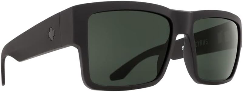 Spy Optic Cyrus Sunglasses - Soft Matte Black Frame with Happy Gray Green Lens
