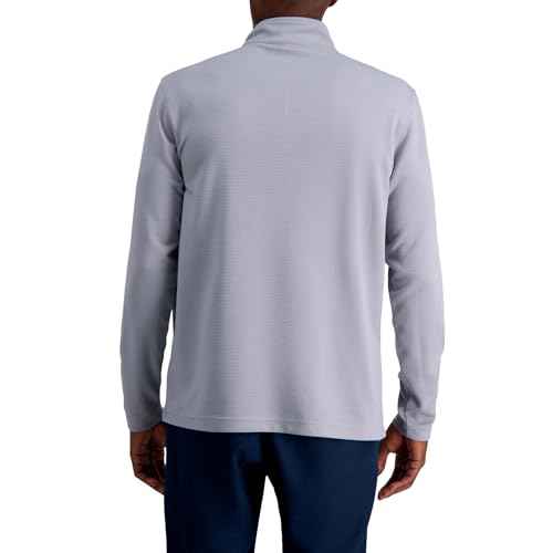 Haggar Pro Football Hall of Fame Mock Neck Ribbed Quarter Zip Pullover
