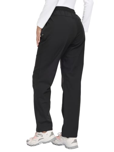 Women's Snow Ski Pants Waterproof Windproof Fleece Lined Insulated Hiking Trousers - 3X-Large Black