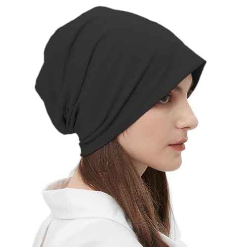 Summer T-Shirt Cotton Slouchy Beanie for Women Men Fashion Style Soft Hipster Daily Hat Lightweight Skull Sleep Cap