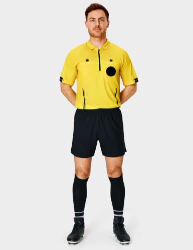 FitsT4 Sports Men's Soccer Referee Shorts Black Large with Pockets