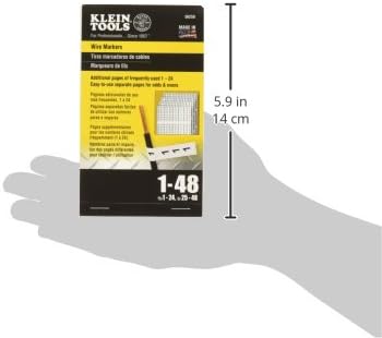 Klein Tools 56250 Wire Marker Book for Cable Management, Electric Panel Organization Wire Label Stickers, Numbered 1-48