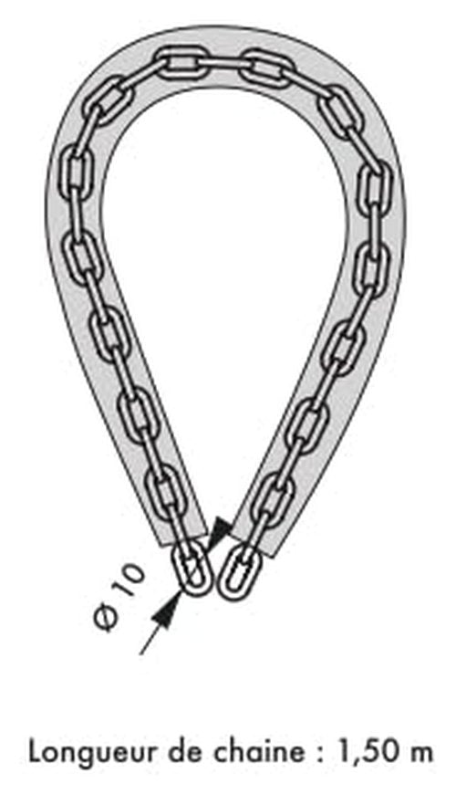 THIRARD Heavy-Duty Chain Lock – 3.94ft Hardened Steel, 10mm Cut-Resistant Links, PVC Weatherproof Coating – Ultimate Anti-Theft Protection for Bikes, Motorcycles, Gates & Fences, High-Security Design