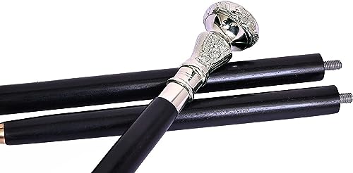 Vintage Wooden Walking Cane with Brass Handle - Adjustable Victorian Style Stick for Men & Women