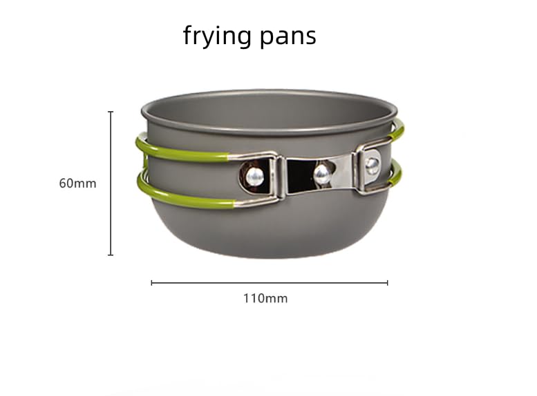 JIAOLUOLI Outdoor Set of pots for 1-2 Persons Camping Cookware Backpacking Stove Mess Kit – Camping Cooking Set - Camping Pots and Pans Set - Camping Accessories Equipment (Orange)