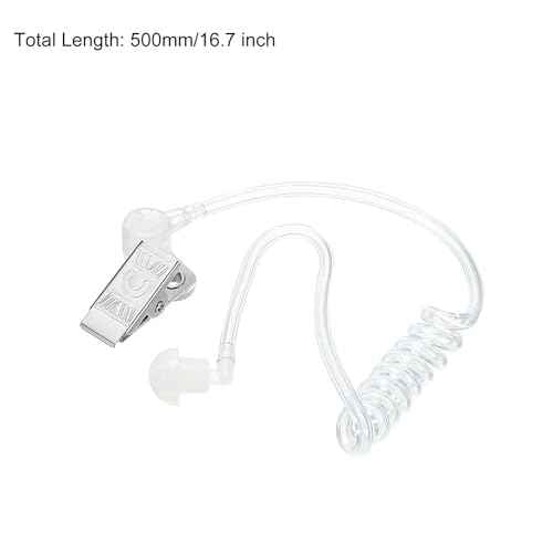 MECCANIXITY Ear Piece Headset Earpiece Agent Secret Earpiece Costume Prop, Replacement Acoustic Tube for 2-Way Radio Audio Headsets, Pack of 2
