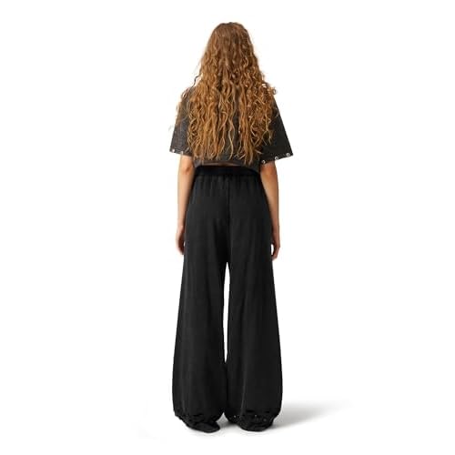 Aelfric Eden Distressed Baggy Sweatpants Streetwear Barrel Pants Loose Wide Leg Elastic Drawstring Trousers Unisex