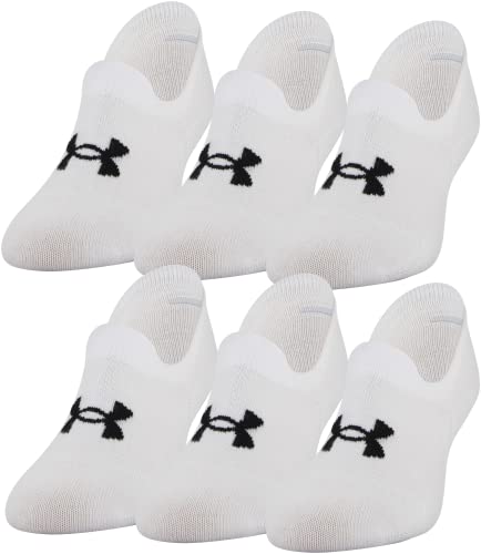 Under Armour Essential Ultra Low Socks 6-Pack Large White - Athletic Crew Socks