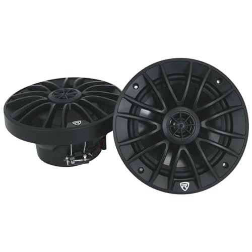 Rockville Pair RM-PREMIUM-65 Black 6.5" Marine Boat Speakers, 600W Peak/150W RMS, 4-Ohm, Crisp Audio, Waterproof Design, High-Power Handling for Boats and Outdoor Vehicles