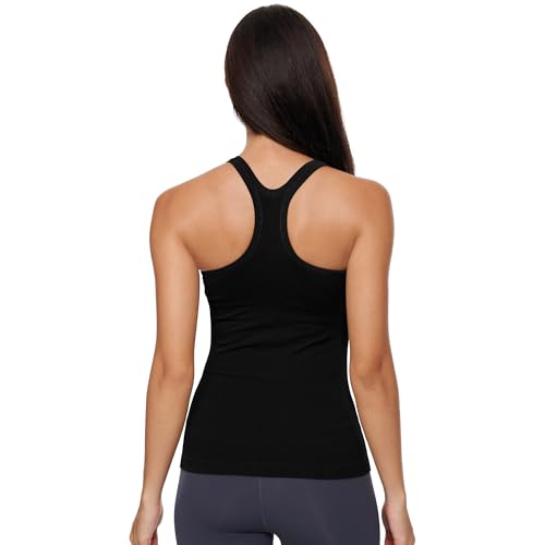 Sphinx Cat Yoga Racerback Tank Top with Built-In Padded Sports Bra - Black, Size 4