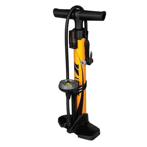 BV Bicycle Pump Durable Bike Floor Pump 17/24 inch Smart Valve Head, 160 psi, Automatically Reversible Presta and Schrader