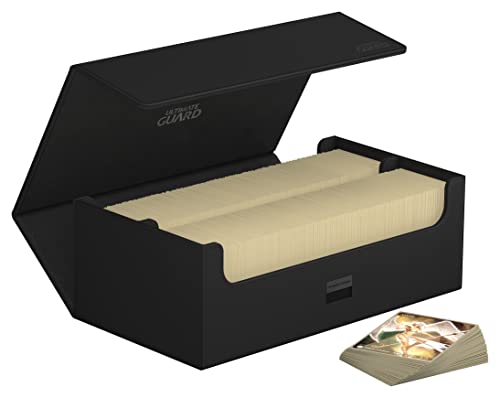 800+ Deck Case for Double-Sleeved TCG Cards - Black, Magnetic Closure & Microfiber Lining - Variation: Black / 800+