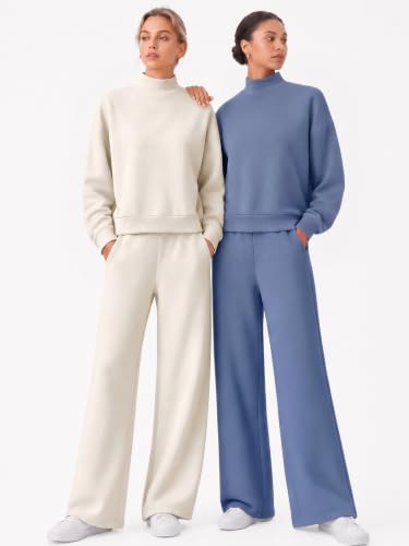 EFAN Womens Sweatsuits 2 Piece Modal Lounge Set - Small Beige