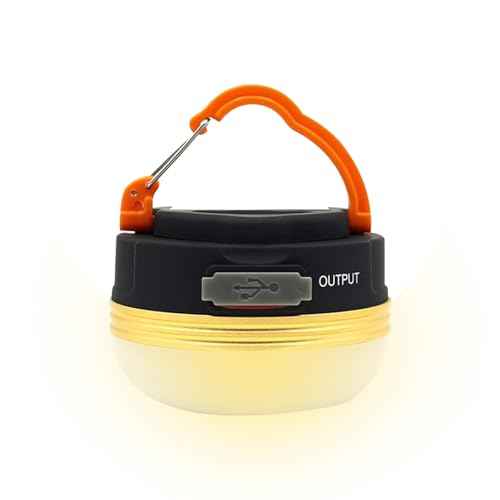 Rechargeable LED Camping Lantern, 300LM Portable Tent Light with 3 Modes, 1800mAh Power Bank, Magnetic Base & IP65 Waterproof, Emergency Light for Hiking, Backpacking, Power Outages (1 Pack)