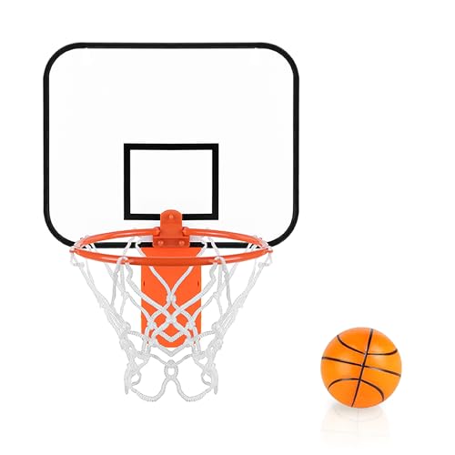 Mini Basketball Hoop Trash Can Set - Clip-On Office Desk & Door Mount with Silent Foam Ball - 1 Set