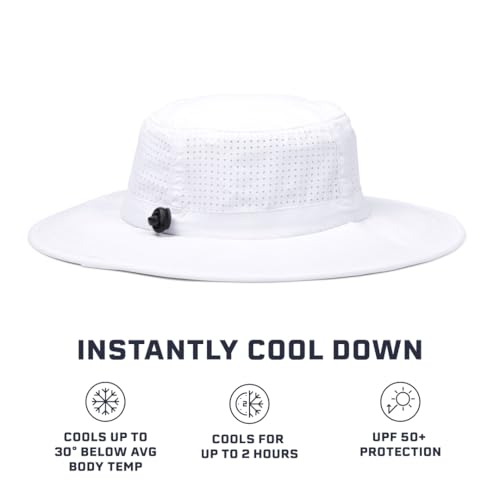 MISSION Cooling UPF Boonie Hat - Unisex Sun Hat for Hiking, Beach & Fishing - White Variant