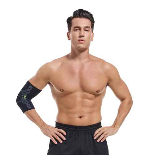 Elbow Brace Support for Tendonitis & Joint Pain Relief - Perfect for Weightlifting, Tennis, Volleyball, Rugby, & Basketball - Breathable, Durable, & Comfortable (1 PCS M Size)