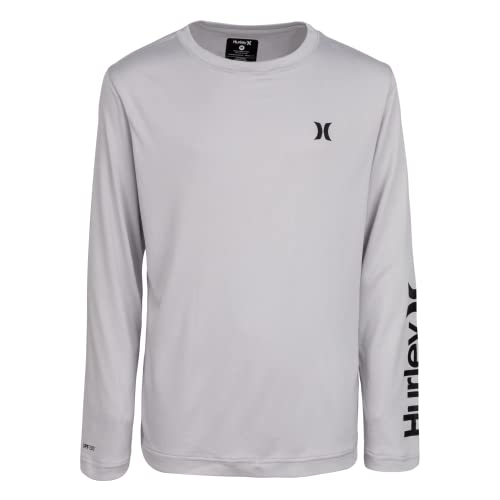 Hurley Boys' Long Sleeve Graphic T-Shirt Large Grey Heather