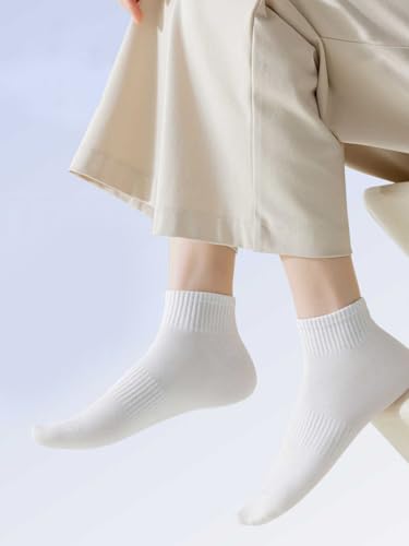 Women's Ankle Socks 6 Pairs - Thin Cotton Athletic Gym Socks - Variation of THIS listing: 9-11 / 6 Pairs(3 Black + 3 White)