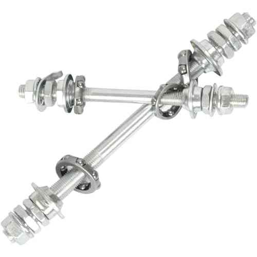4.92 inch Silver Bike Front Axle Bearings, Simple Installation, High Strength, Lightweight, Replacement Wheel Hub Axle, General Purpose Bicycle Accessories