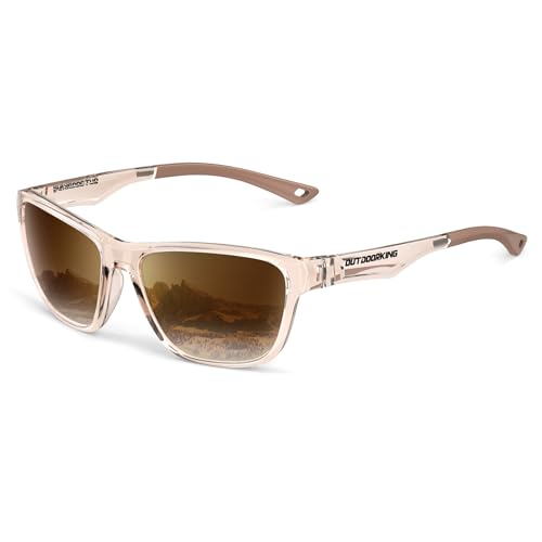 Polarized Running Sunglasses for Men Women - Gradient Brown & Transparent Brown A2