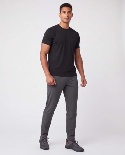 Men's Dry Fit Short Sleeve Pocket T Shirts - Workout Gym Athletic Tees 4 Pack