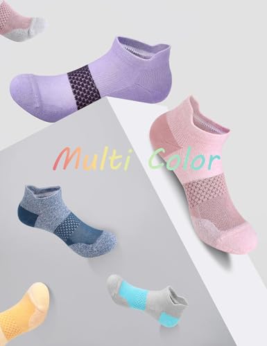 Women's Ankle Running Socks Cushioned Athletic Sport Socks - White, Small