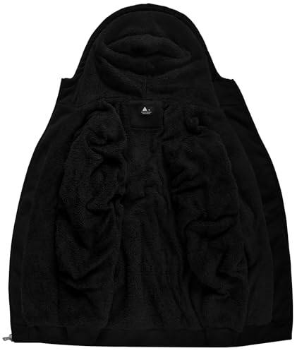 X-Large Heavyweight Fleece Hoodie for Men - Thick Sherpa Lined Full Zip Sweatshirt