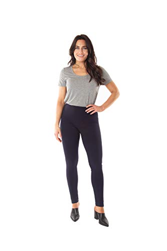 Intro Tummy Control High Waist Pull-On Cotton Spandex Leggings X-Large Navy