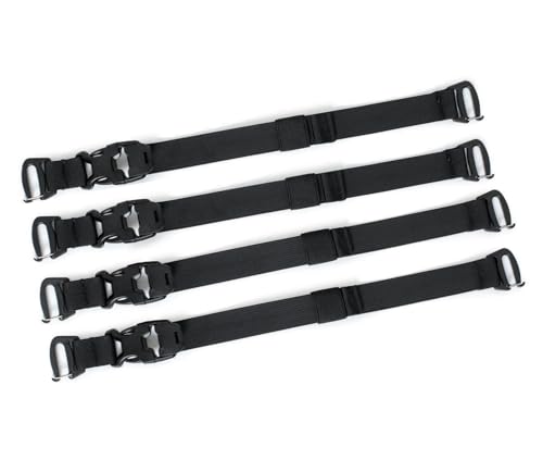 MOLLE Tactical Webbing Straps for Backpack Attachments - 4 Pack, Black