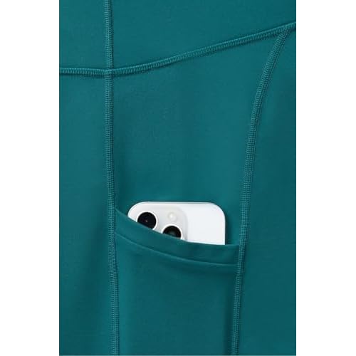 Fabletics Women's On-The-Go PowerHold High-Waisted Legging, Maximum Compression, Flattering, XL/Regular | 27, Green Abyss