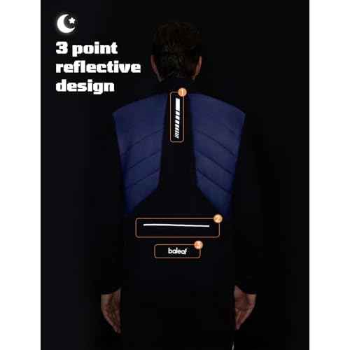 baleaf Men's Cycling Jacket Puffer Lightweight Coat Windproof Warm Winter 5 Pockets Packable Running Hiking