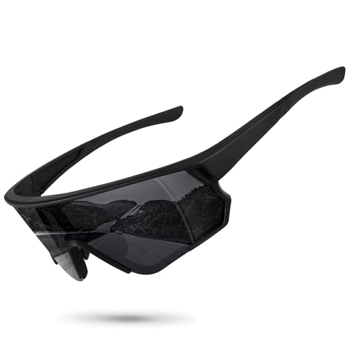 Polarized Sports Sunglasses for Men Women UV Protection Cycling Bike Running Wrap Around Sun Glasses