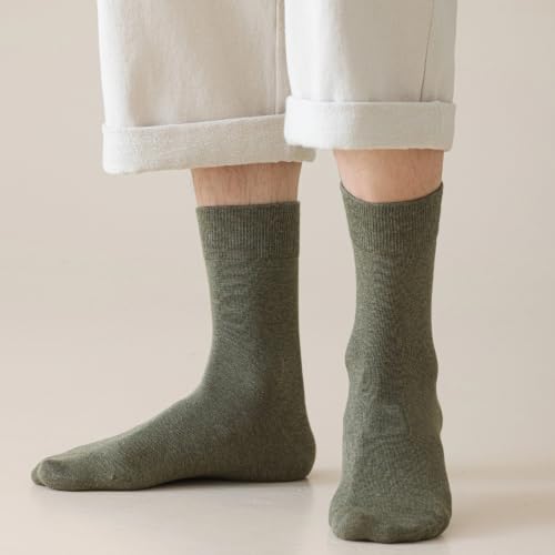 Men's Crew Socks 6 Pairs - Breathable Cotton Moisture-Wicking with Elastic Band, Variation 9-11 / Mix01