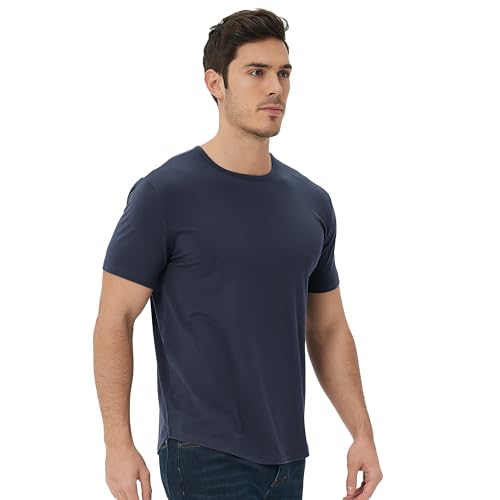 Men's Ultra-Soft Bamboo Viscose Curved Hem T-Shirt - X-Large Navy