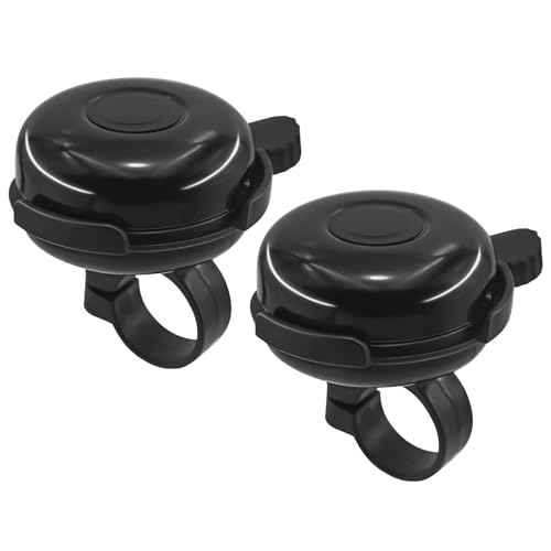 2 Pack Bike Bells for Adults, Loud Crisp Clear Sound, Durable Aluminum Alloy, Bicycle Bell for Adult Bikes, Easy to Install Cycling Accessories for Mountain Road and Commuter Safety