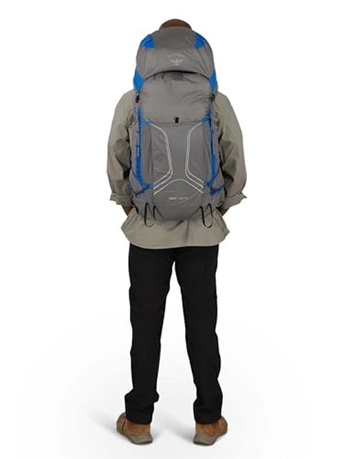 Osprey Exos Pro 55L Men's Backpacking Backpack, Dale Grey/Agam Blue, L/XL