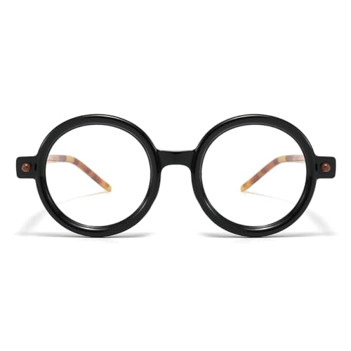 Gleyemor Retro Round Glasses for Men Women Vintage Circle Glasses Frames Costume Cosplay Eyeglasses Anti Blue Light Lens