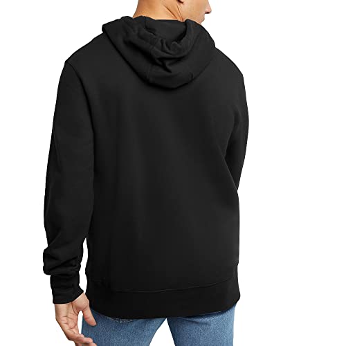 Men's Midweight Fleece Hoodie Pullover Black Medium - Hanes Originals