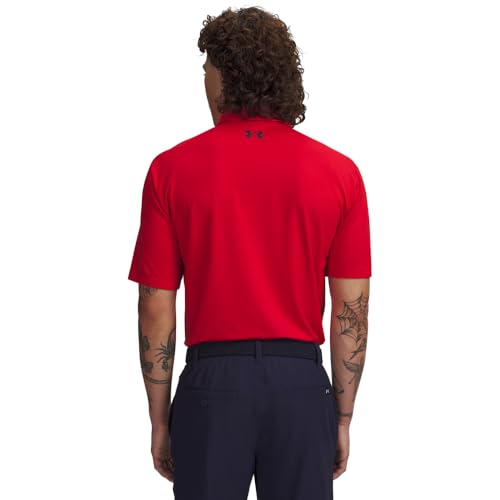 Under Armour Men's Matchplay Polo X-Large Red Midnight Navy Breathable Athletic Shirt