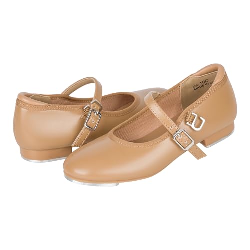 Unisex Child Easy Slide Buckle Tap Shoe - Brown, 11 Little Kid