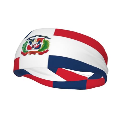 Dominican Republic Flag Sports Headband Moisture-Wicking Sweatband for Running & Fitness - Unisex