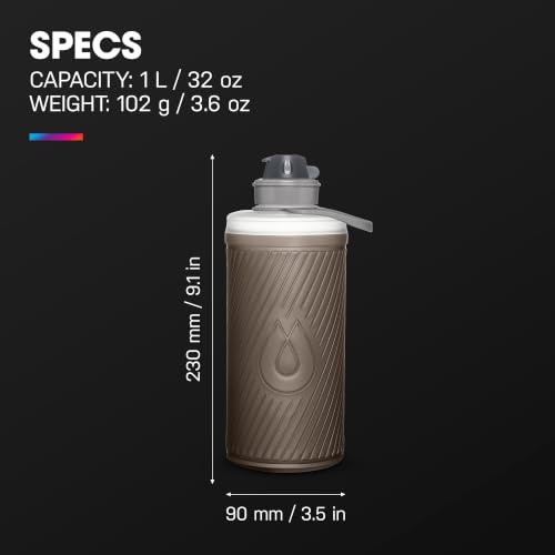 HydraPak Flux 1L Collapsible Water Bottle with Sage Green Variation