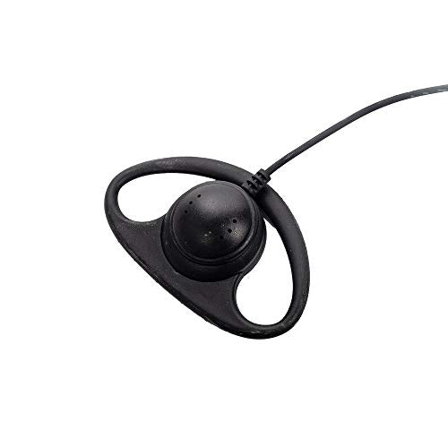 Caroo D-Shape Earpiece with PTT Microphone for Two-Way Radios