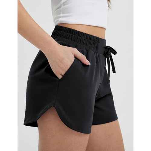 baleaf Women's 3.5" Running Shorts Quick Dry with Zipper Pocket Liner Shorts Gym Workout