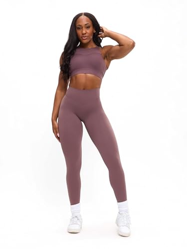 Buffbunny Women’s Aggressive Scrunch High Rise Leggings - Medium Mocha Berry Purple