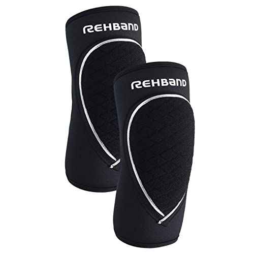 Rehband Elbow Support & Protector for Men & Women Black, 5mm Neoprene Elbow Protection for Volleyball & Handball & Indoor Sports