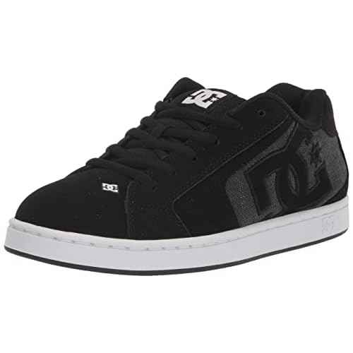 DC Men's Net Skate Casual Shoe, Black/Armor/Black, 14